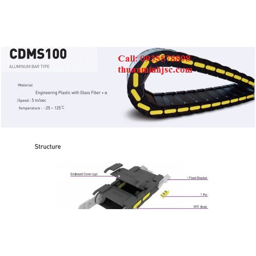 Xích nhựa dẫn cáp Koduct Model CDS100-TMM50